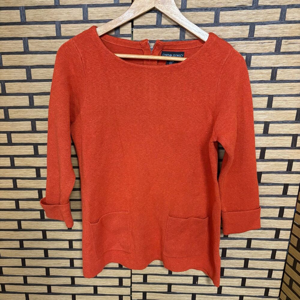 Cynthia Rowley Burnt Orange Sweater With Pockets Size Medium